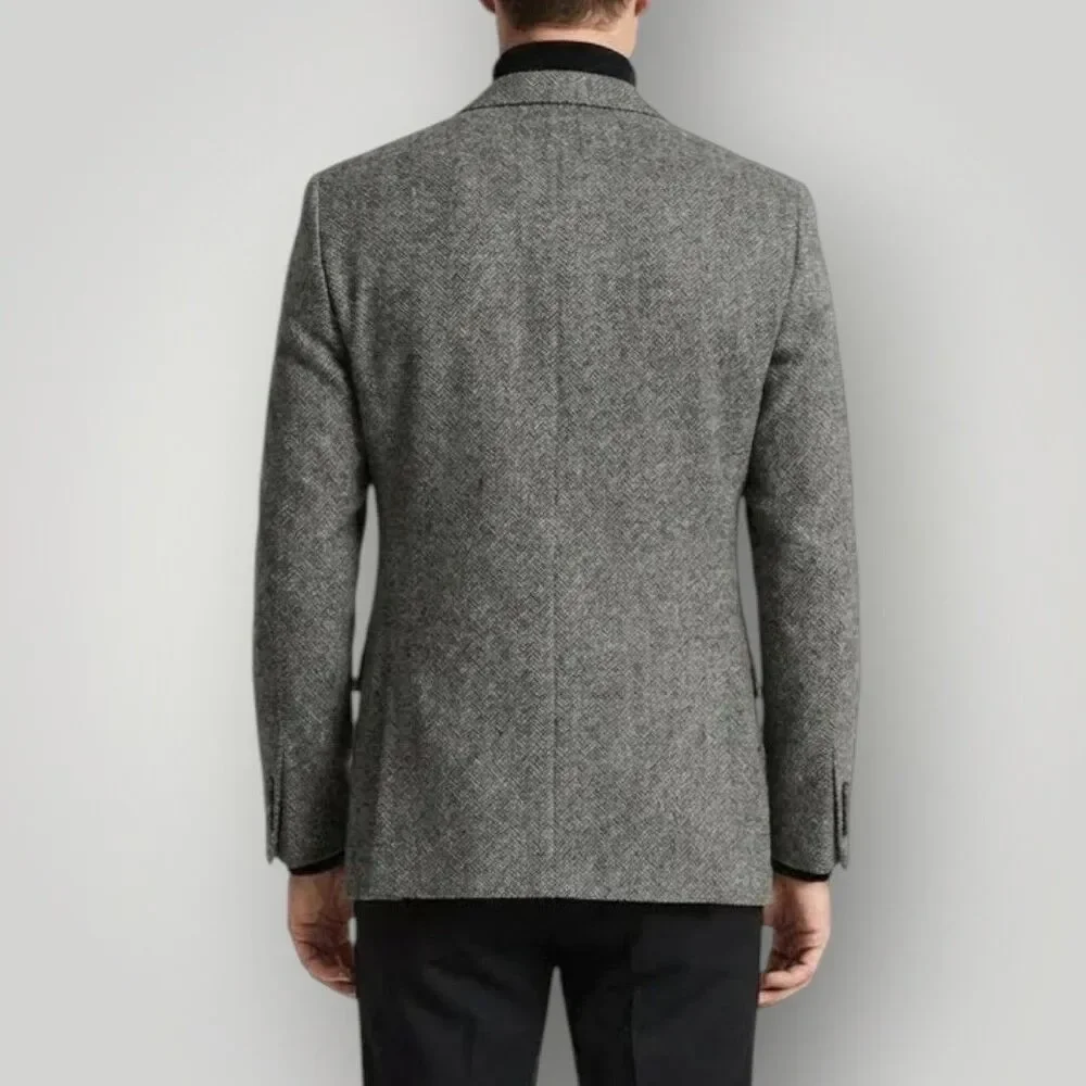TOMMY HILFIGER Men's 46R Gray Wool Blend Blazer Sport Coat Two Button Jacket